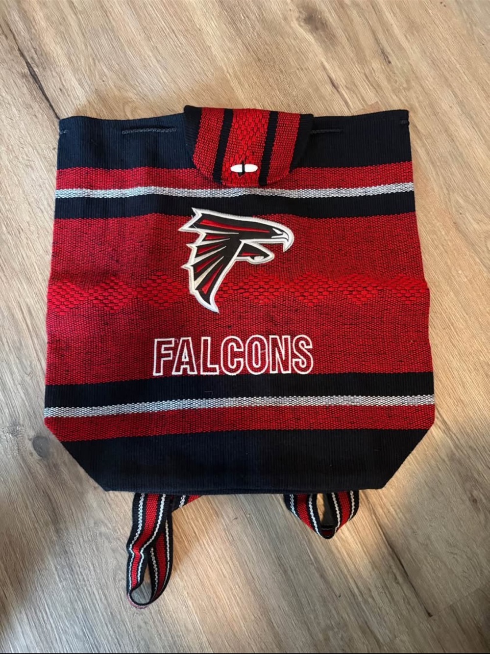 Atlanta Falcons Red, White & Black 18-inch Woven Knapsack Backpack